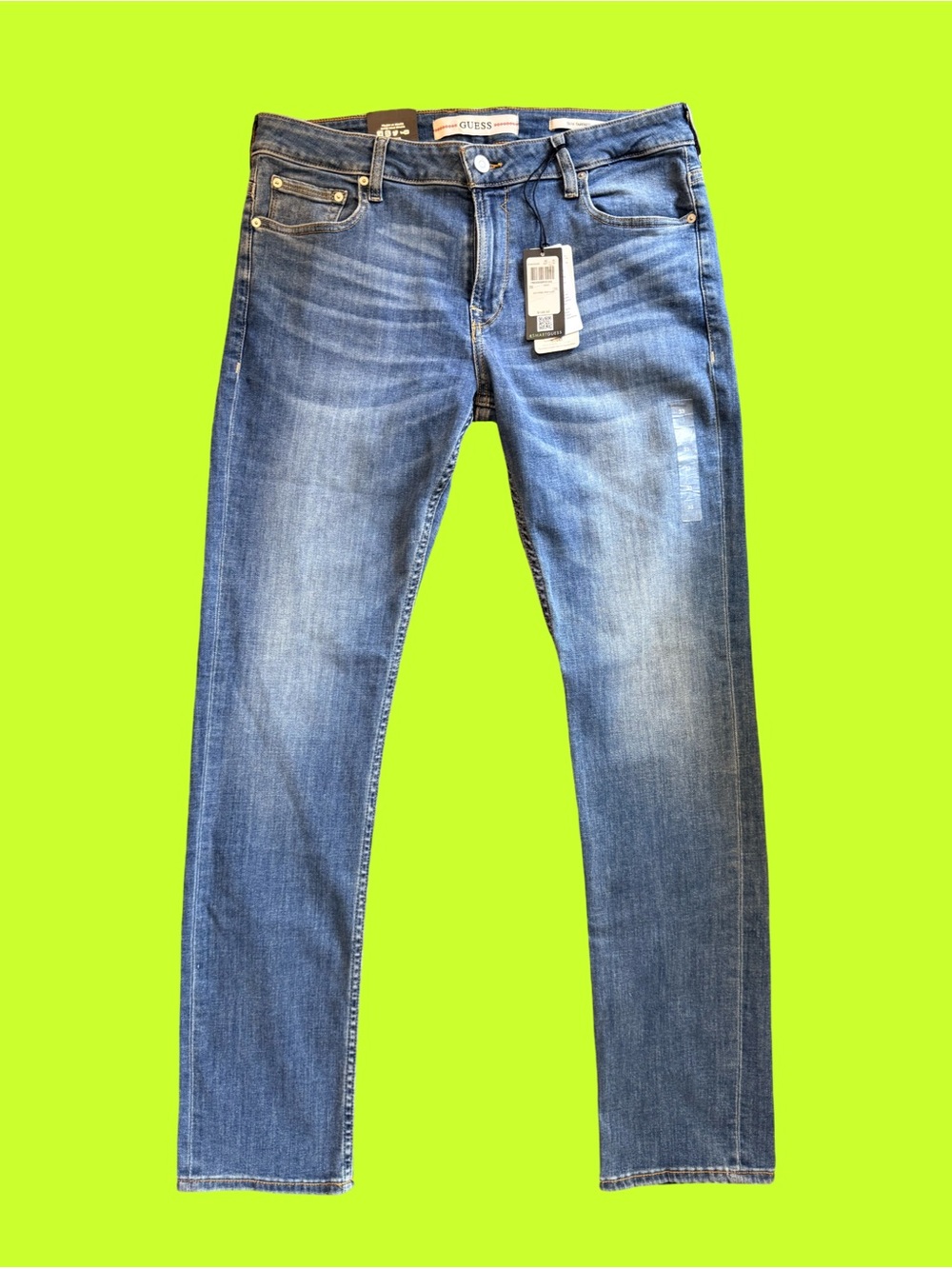 NWT GUESS Eco Blue Convoy Slim Tapered Jeans 33x32